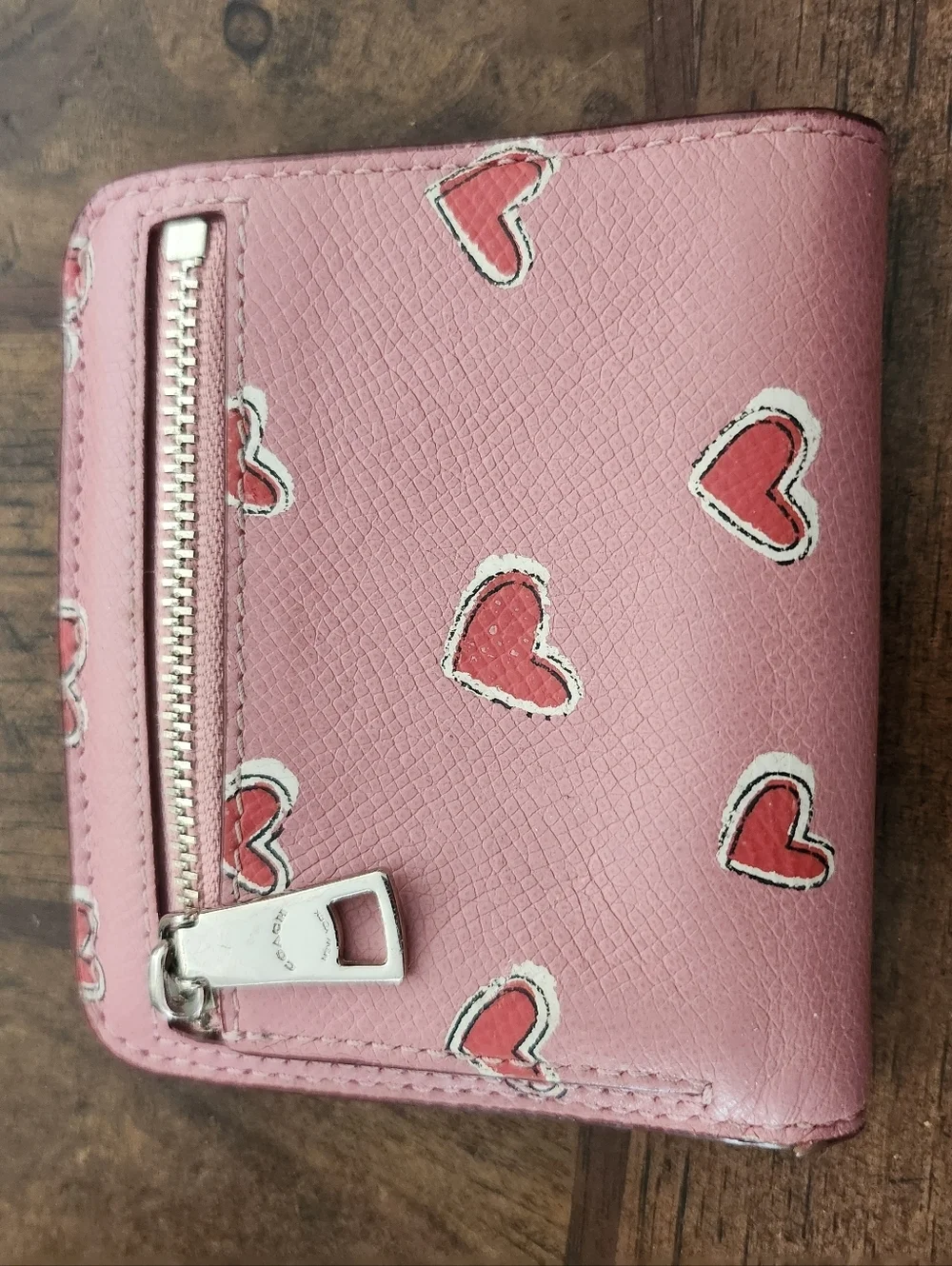 Coach small wallet hearts print